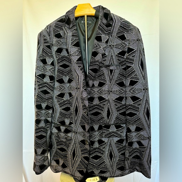 INC International Concepts Other - Black and Silver Geometric Sport Blazer